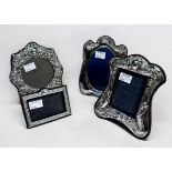 Three assorted silver easel picture frames including two examples by Keyford Frames Ltd and an