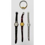 Four assorted ladies wristwatches comprising a gold-plated Tissot Boutique, a Rotary, a Services and