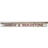 A British Rail Station Platform Lamp Diffuser for Harrow & Wealdstone station, maroon raised