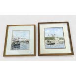 Stuart Faulkner (20th century) ‘Tower of London’ and ‘Pittenweem, Fife’, signed, watercolours,