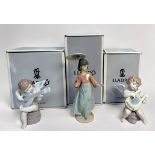 Three boxed Lladro figures, to include, Asian Love, no. 06156, Adagio Angelical, no. 06628, and