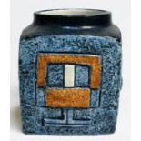 A Troika Pottery marmalade pot decorated by Simone Kilburn, with incised and painted abstract