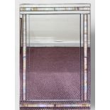 Two various gilt-framed rectangular wall mirrors, another with leaded glass and 'marbled' banding,