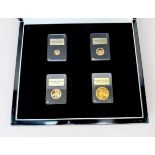 A London Mint Office 22ct Gold St George & Dragon 4-Coin 2018 Sovereign Set, Reverse designed by