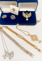 A collection of Camrose & Kross Jackie Kennedy reproduction jewellery, including, a pavé mesh