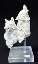 A Royal Doulton 'Millennium 2000' limited edition Parian porcelain model of a Two Wolves, after head