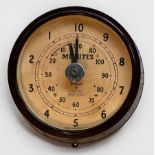 An unusual WW2 War Department wall clock, (decimal/count down clock'), the cream dial with 10 hour