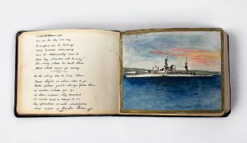 A WW1 period autograph/sketch book of HMS Furious/ RAF/ RNAS interest, (The first RN ship