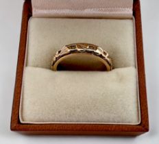 A Clogau 9ct yellow Welsh gold wedding ring, 'Tree of Life', weighs 4.9 grams, in original box.