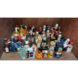 A collection of eighty-six assorted bottles of alcohol miniatures, comprising, spirits, liqueurs,