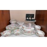 A large Minton Bone China ‘Haddon Hall’ pattern part tea and dinner service, iconic floral