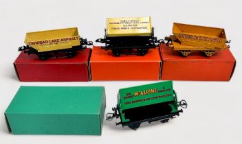 A collection of thirteen Meccano Hornby tinplate ‘O’ gauge wagons, the eight boxed examples