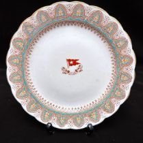 A White Star Line, Stonier & Co Ltd, Liverpool, Crown pattern plate, applied enamel decoration,