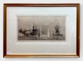 William Lionel Wyllie RA (1851-1931), HMS Warspite and HMS Warrior at the Battle of Jutland,
