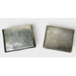 Two various silver cigarette cases, both with engine turned decoration, one by Charles S Green & Co.