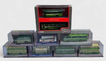 A Collection of 31x Model buses, including 9x Corgi 1:76 Original Omnibus Comany buses, 2x larger