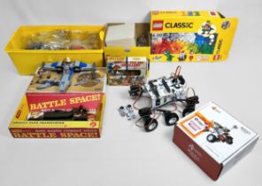 A quantity of various children’s construction toys, including three Lego Classic sets, 10692, 10693,