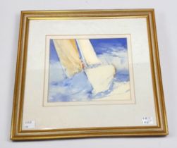 A small collection of assorted paintings and prints, including a watercolour study by Peter Toms, an