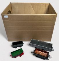 A collection of approximately 30 assorted loose Meccano Hornby ‘O’ gauge tinplate open top wagons