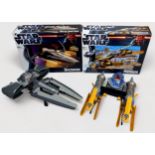 Six assorted boxed Hasbro Star Wars vehicles, speeders and fighter ships, comprising, Attack of