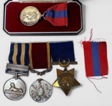 British Army Trio, Queen Victoria Egypt Medal with ‘Tel’El-Kebir’ clasp, and Long Service Good