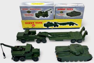 Three boxed Dinky Toys and Supertoys die-cast scale model military vehicles, to include, Centurion