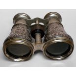 A pair of Victorian sterling silver mounted binoculars, inscribed ‘Le Jockey Club’ to rim of lenses,