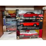 A collection of five assorted Ford die-cast 1:18 scale model vehicles, comprising, Maisto, ERTL -