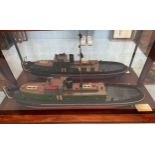 A painted wooden diaply model of the Motor Tug 'Appleton,' orignally built by Issac Pimlock &