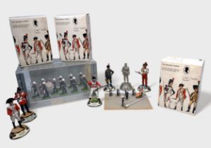 Three boxed The Stadden Edition 80mm Plinth Mounted Studio Painted Military Miniatures,