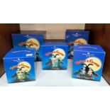 Five boxed Wallace and Gromit items by Border Fine Arts, comprising salt and pepper pots, a mug, egg