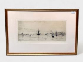 After William L. Wyllie RA (1851-1931), four various WW1 Royal Naval scenes including Bombardment at
