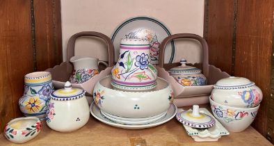 A collection of assorted Poole Pottery, comprising, jugs, pots, vases, plates, ashtrays, hand-