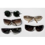 Five pairs of vintage designer sunglasses, comprising, Ray-Ban, Gucci, Chanel, Dolce & Gabbana,