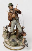 Two Capodimonte figures comprising L’aiuto (The Fisherman), af, and La Sorpresa (The Hunter), by