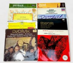A collection of fifteen assorted Antonín Dvořák compositions on 12" vinyl LP records, comprising,