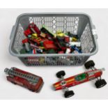 A Daiya (Japan) battery operated tinplate and plastic Lotus Formula 2 car in red, racing number 2,