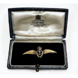 A 9ct Gold Royal Navy Fleet Air Arm Sweetheart Brooch, 3.63g, in Gieves retail box