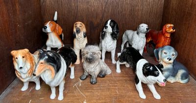 A collection of ten various Sylvac figures of dogs, comprising, Afghan Hound, Beagle, Irish and