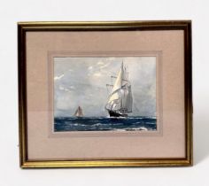 Arthur King. The Schooner 'Sir Winston Churchill,' in full sail and viewed along her port bow,