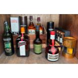 A collection nine various bottles of alcohol, comprising mostly whisky, to include, Aberlour 10 Year