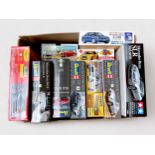 Ten assorted Mercedes-Benz plastic scale model kits, comprising Revell, Tamiya, Fujimi, etc., to