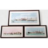 C.L. Roberts. Three Portsmouth Harbour studies, signed, watercolour on paper, together with nine