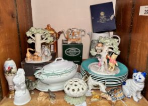 A pair of Lenox China 'Winnie the Pooh Picnic candlesticks,' together with a 19th century Grainger &