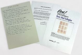 Original handwritten practice/memory sheet of song lyrics for ‘It’s Good To Be Free’ by Noel