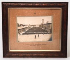 An original sepia photograph of the 4th Service Battalion South Wales Borderers, Inkerman