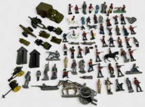 A good collection of assorted playworn lead figures, comprising, Britains, Johillco, and Crescent