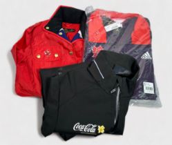 A good collection of various London 2012 Olympic outerwear including a Coca Cola jacket, a ladies