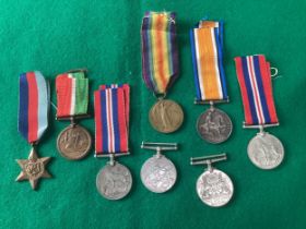 Three WW1 and five WW2 medals (see photo), including a WW1 Victory medal awarded to PW-5217