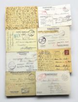 Five WW2 French POW letters, each with Kriegsgefangenenpost envelopes with various official stamps